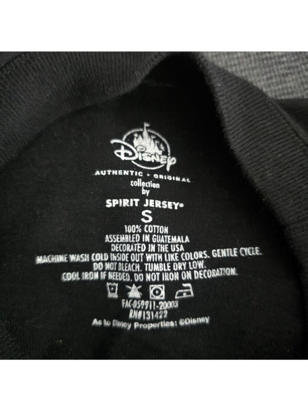 Disney Spirit Jersey Women Small Black Copper Speckled Puffy Logo Long Sleeve - Picture 7 of 7